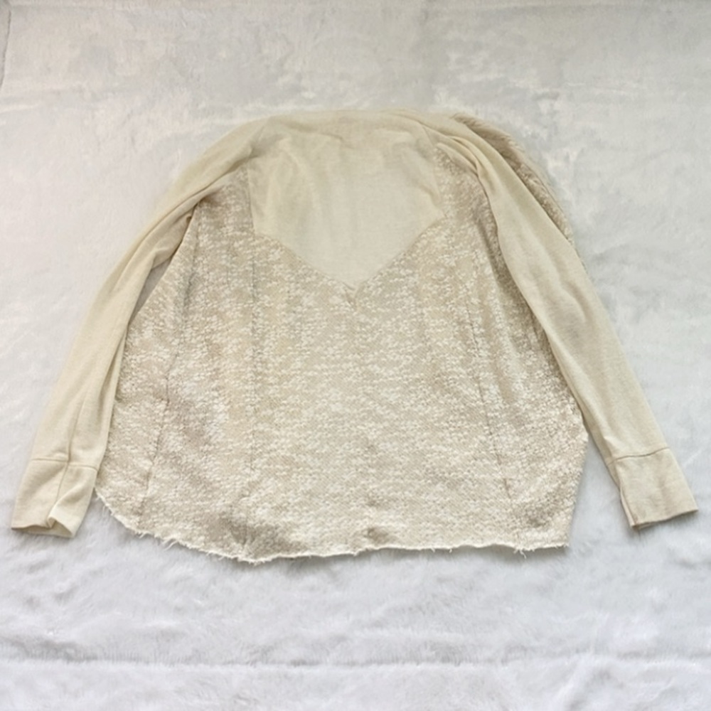 Anthropologie Cream Tiny Open Front Drape Cardiga… - image 4